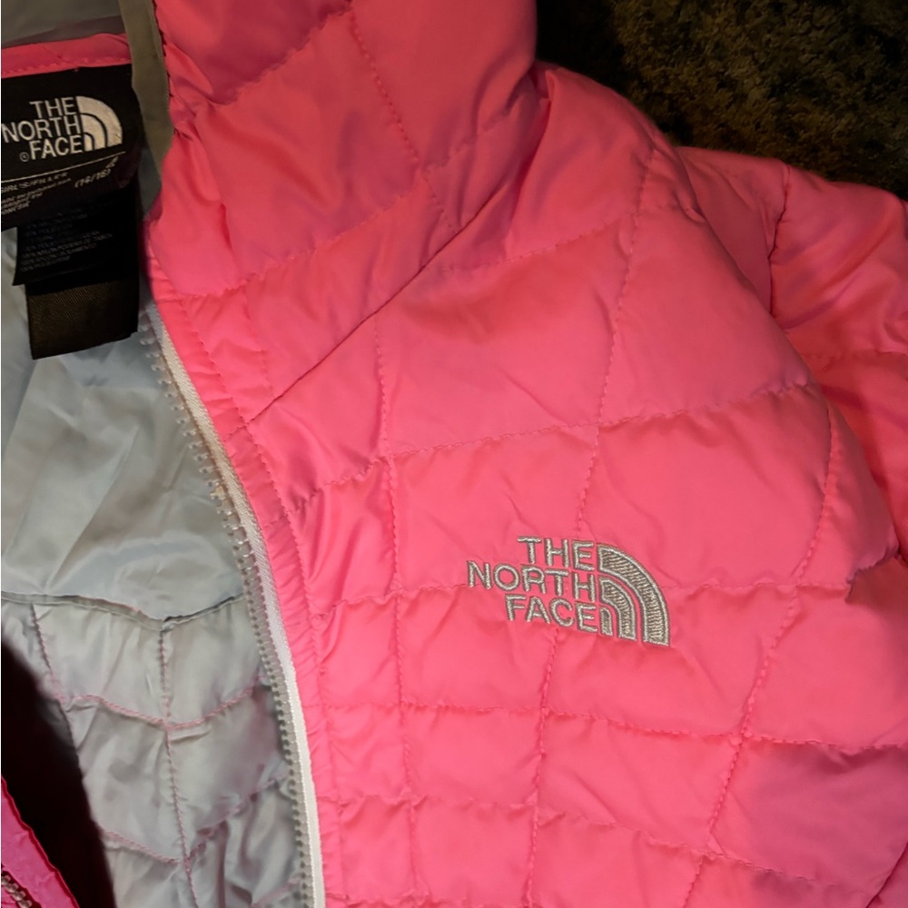 The North Face Hot Pink Quilted Puffy Jacket